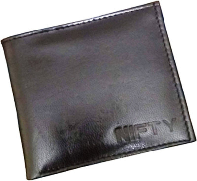 

Nifty Fashion Men Black Genuine Leather Wallet(4 Card Slots)