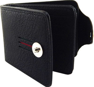 

Bovi'S Men Black Artificial Leather, Fabric Wallet(9 Card Slots)