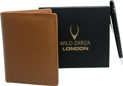 

wild zarza london Men Tan Genuine Leather Wallet(17 Card Slots)