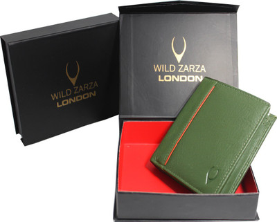 

wild zarza london Boys Green Genuine Leather Wallet(11 Card Slots)