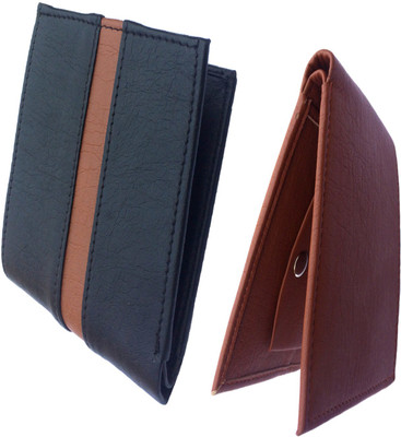 

FRIENDS & COMPANY Men Black, Brown Artificial Leather Wallet(8 Card Slots)