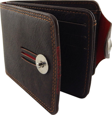 

Bovi'S Men Brown Artificial Leather, Fabric Wallet(9 Card Slots)