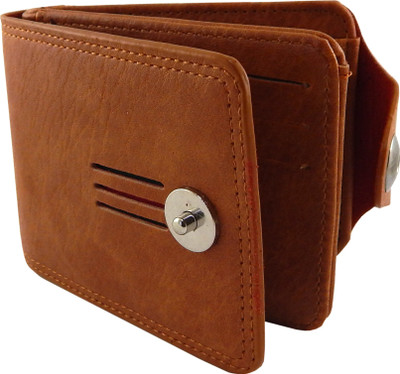 

Bovi'S Men Tan Artificial Leather, Fabric Wallet(9 Card Slots)