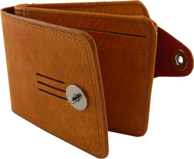 

Bovi'S Men Khaki Artificial Leather, Fabric Wallet(9 Card Slots), Rust