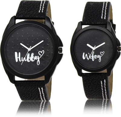 

LOREM LR31-234 Black Hubby-Wifey Men & Women Combo Watch - For Couple