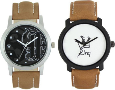 

VICTANCE combo pack of 2 watch of Analog LEATHER STRAP watch for mens_0012 multi color dial wrist watch for mens and boys Watch - For Men