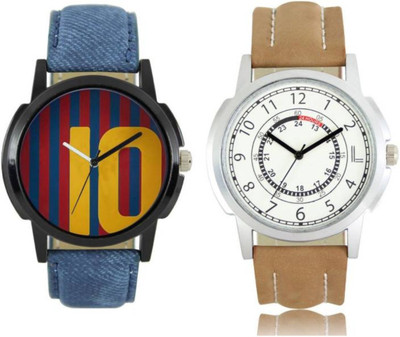 

VICTANCE combo pack of 2 watch of Analog LEATHER STRAP watch for mens_0034 multi color dial wrist watch for mens and boys Watch - For Men