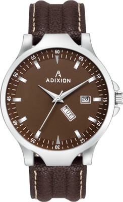 

ADIXION 9531SL05 New Leather Strep day & date Stainless Steel Youth Watch Watch - For Men