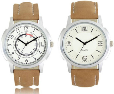 

VICTANCE combo pack of 2 watch of Analog LEATHER STRAP watch for mens_0049 multi color dial wrist watch for mens and boys Watch - For Men