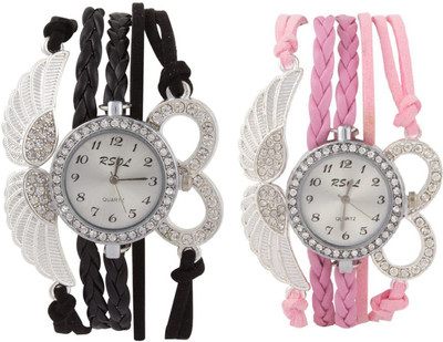 

SOOMS COMBO OF BLACK AND PINK Watch - For Girls