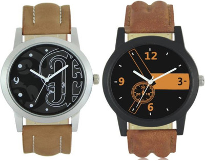 

VICTANCE combo pack of 2 watch of Analog LEATHER STRAP watch for mens_0031 multi color dial wrist watch for mens and boys Watch - For Men