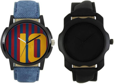 

VICTANCE combo pack of 2 watch of Analog LEATHER STRAP watch for mens_0046 multi color dial wrist watch for mens and boys Watch - For Men
