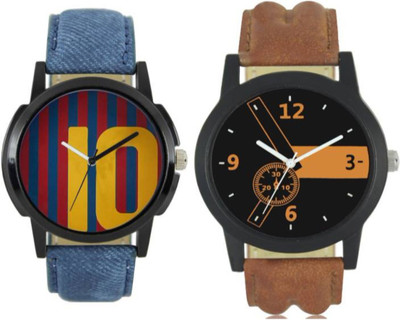 

VICTANCE combo pack of 2 watch of Analog LEATHER STRAP watch for mens_0063 multi color dial wrist watch for mens and boys Watch - For Men
