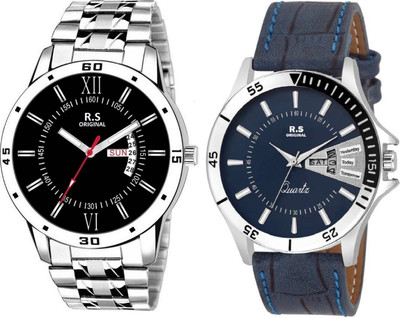 

R S Original RSO-3066 DAY AND DATE BLACK WATCH FOR MEN Watch - For Men