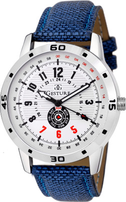 

Gesture 80 White Gents Unique Denim Chronograph Pattern Watch - For Men