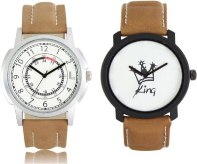 

VICTANCE combo pack of 2 watch of Analog LEATHER STRAP watch for mens_0017 multi color dial wrist watch for mens and boys Watch - For Men