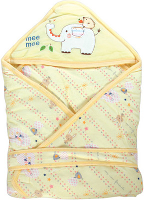 

MeeMee Printed  Hooded Baby Blanket(Cotton, Yellow