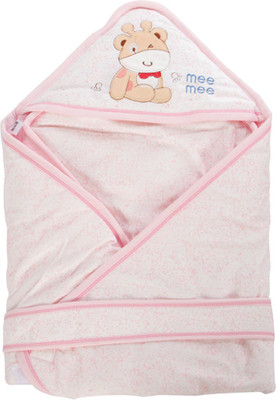 

MeeMee Plain  Hooded Baby Blanket(Cotton, Pink