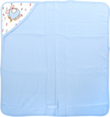 

MeeMee Printed  Hooded Baby Blanket(Cotton, Blue