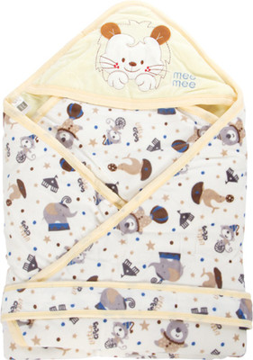 

MeeMee Printed  Hooded Baby Blanket(Cotton, Yellow