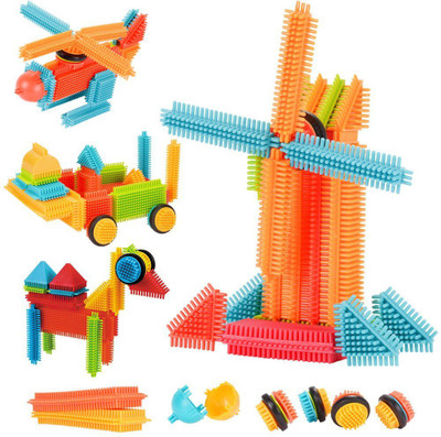 

Prince Toys Bristle Blocks Building Set Educational Stacking Bath Toys for Toddlers Kids - 150pcs with Storage Bag(Multicolor)