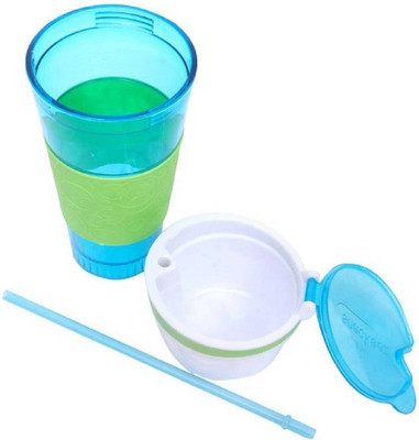 

mega star 2-IN-1 Snack And Drink Cup / Bottle / Water Bottle / Snacks Cup ( Blue ) 700 ml Sipper(Pack of 1, Multicolor)