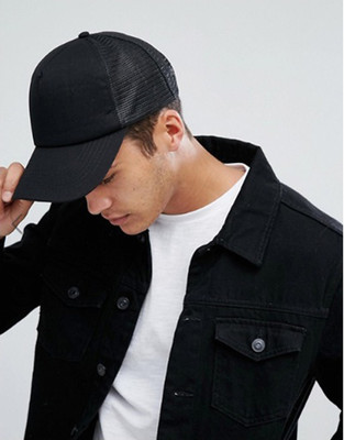 Desyre Black Netted Stylish Baseball Cap