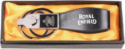 AVI Royal Enfield Leatherite Black Logo and Printing Key Chain(Multicolor)