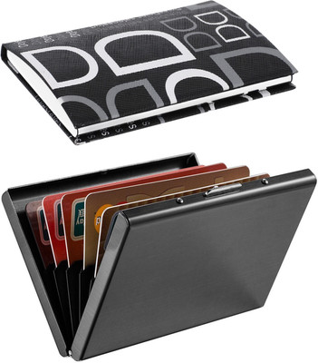 

OKASTA | High Quality | Combo of two |Well Looking Executive Full Black Matt ATM and Full Black Finish Business Purpose 1107 For ID Card / Credit-Debit Card / Money /Visiting 10 Card Holder(Set of 2, Multicolor)