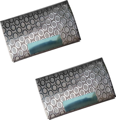 

Printmystic.com 10 Card Holder(Set of 2, Silver)
