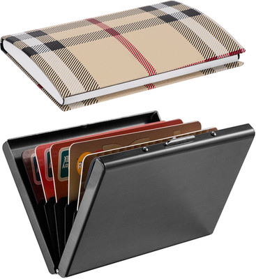 

OKASTA | High Quality | Combo of two | Trendy official Full Black Matt ATM and Multicolor Velvet Touch High Quality Visiting 1103 For ID Card / Credit-Debit Card / Money /Visiting 10 Card Holder(Set of 2, Multicolor)