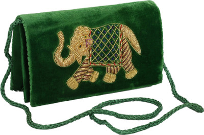 

HimalayaHandicraft Party Green Clutch