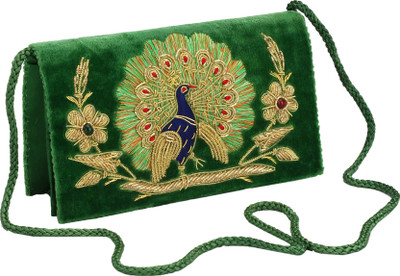 

HimalayaHandicraft Party Green Clutch