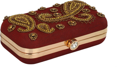 HimalayaHandicraft Casual Maroon Clutch