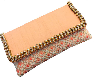 Craftbazaar Party Orange Clutch