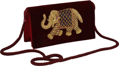 

HimalayaHandicraft Party Maroon Clutch
