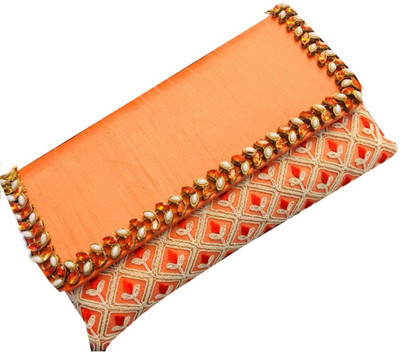

Craftbazaar Party Orange Clutch