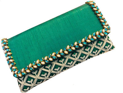 

Craftbazaar Party Green Clutch