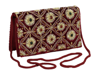 

HimalayaHandicraft Party Red Clutch