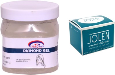 

Pink Root Diamond Gel 500ml and JOLEN Crème Bleach 18g(Set of 2)