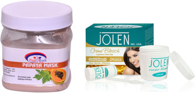 

Pink Root Papaya Mask 500ml and JOLEN Gold Bleach Crème 18g(Set of 2)