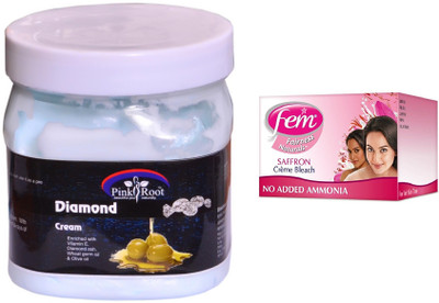 

Pink Root Diamond Cream 500ml and FEM Saffron Crème Bleach(Set of 2)