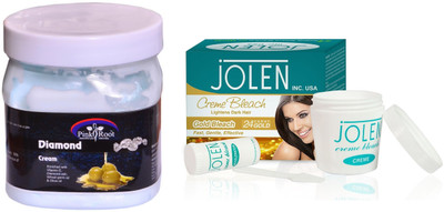 

Pink Root Diamond Cream 500ml and JOLEN Gold Bleach Crème 18g(Set of 2)
