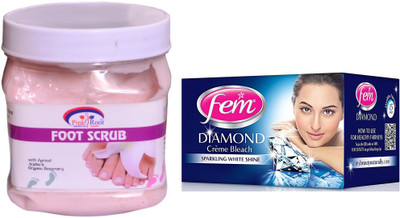 

Pink Root Foot Scrub 500ml and FEM Diamond Crème Bleach(Set of 2)