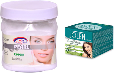 

Pink Root Pearl Cream 500ml and JOLEN Aloe Vera Bleach Crème 18g(Set of 2)