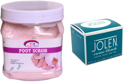 

Pink Root Foot Scrub 500ml and JOLEN Crème Bleach 18g(Set of 2)