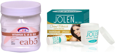 

Pink Root Vitamin eab5 Cream 500ml and JOLEN Gold Bleach Crème 18g(Set of 2)