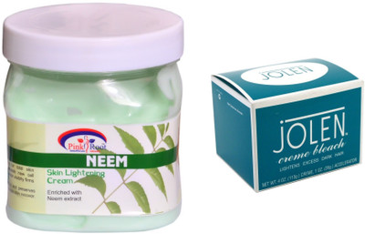 

Pink Root Neem Cream 500ml and JOLEN Crème Bleach 18g(Set of 2)