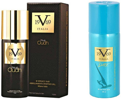 

Versace Prive Oudh Perfumed Spray 150 ml With Dare All Over Body Spray 150 ml(Set of 2)