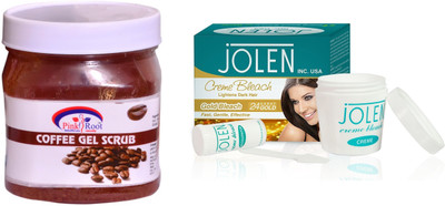 

Pink Root Coffee Gel Scrub 500ml and JOLEN Gold Bleach Crème 18g(Set of 2)